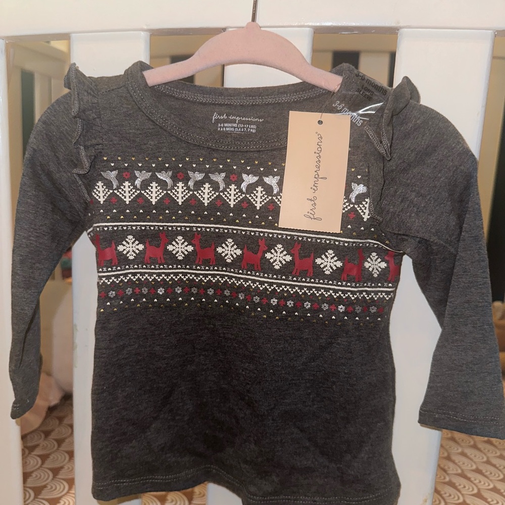 Holiday Reindeer Shirt 3-6m